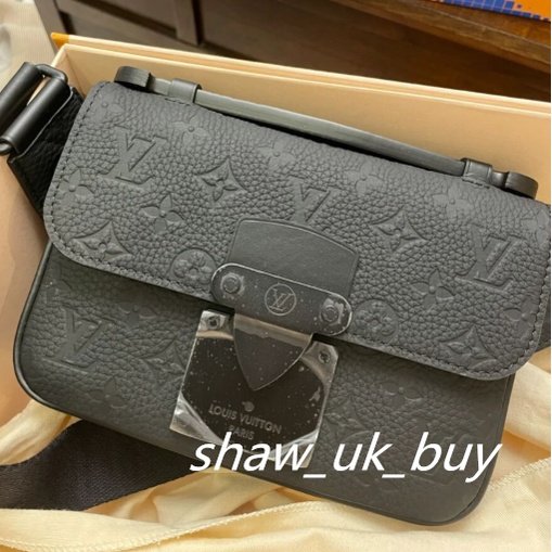 現貨 Shaw英國二手 LV S LOCK SLING 黑色 牛皮 老花郵差包 M58487 男款 腰包 斜挎包 胸口包