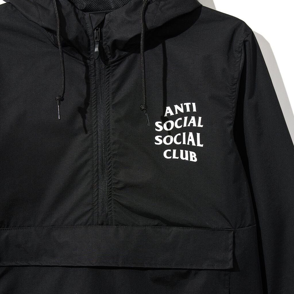 Assc AntiSocialSocialClub Mak Anorak 邊緣人黑色衝鋒衣風衣| Yahoo