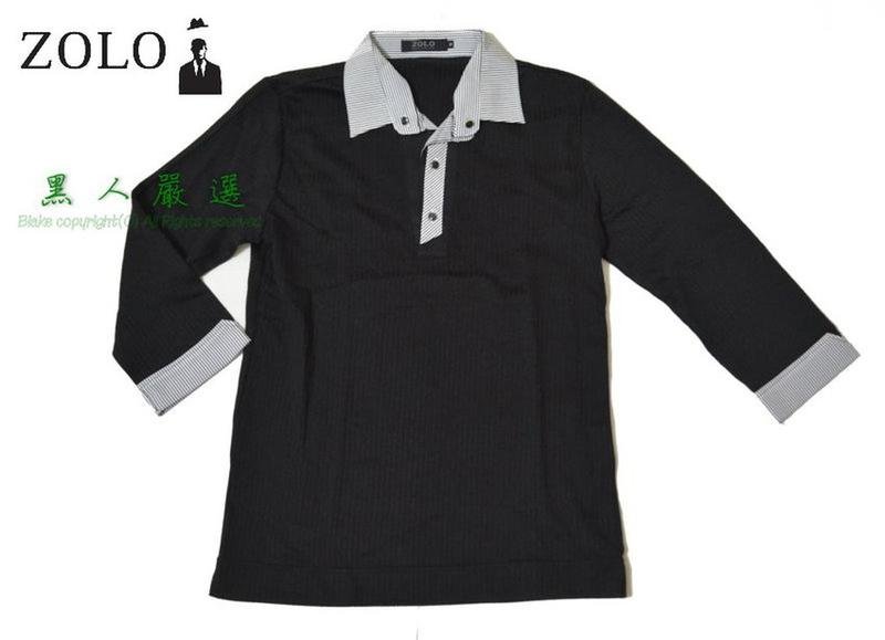 合身剪裁zolo 七分袖針織衫百貨專櫃貨黑色 條紋領日本品牌m號 Za43 Yahoo奇摩拍賣