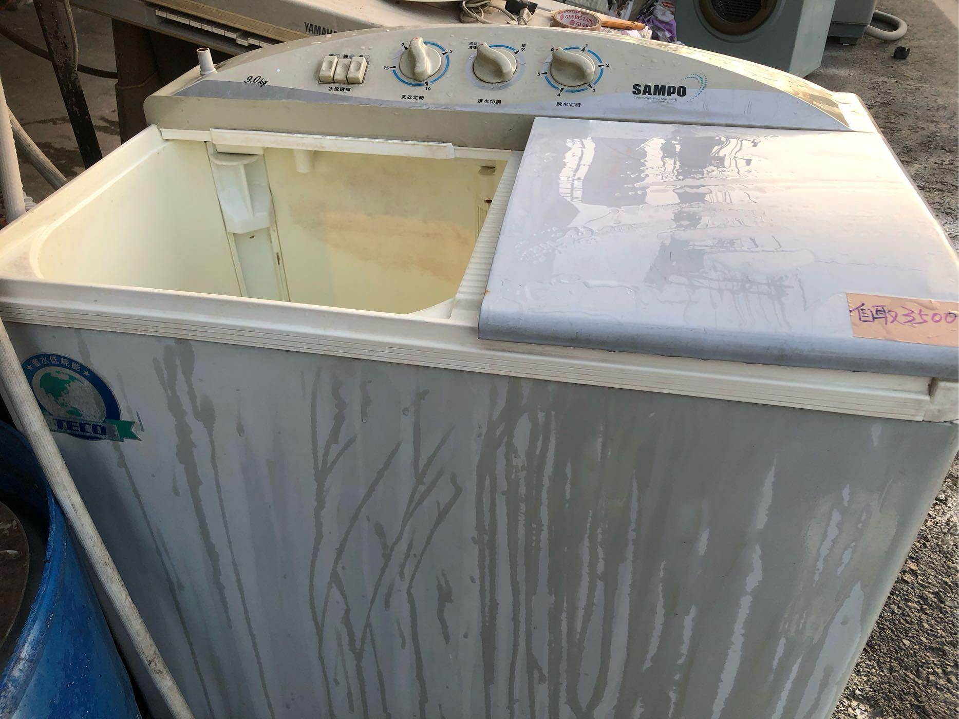 高雄屏東萬丹電器醫生 中古二手 SAMPO雙槽洗衣機9公斤 自取價3500元