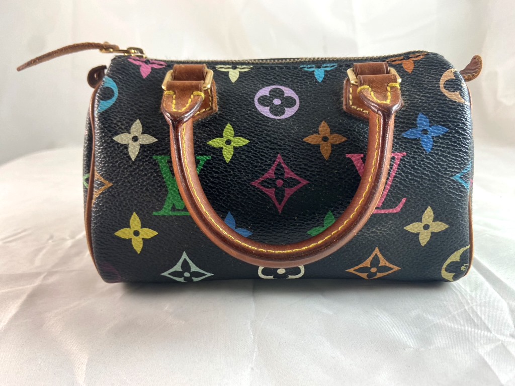 飛馬當舖 售 LV Louis Vuitton 村上隆 限量黑彩 Mini Speedy 小廢包 9成新