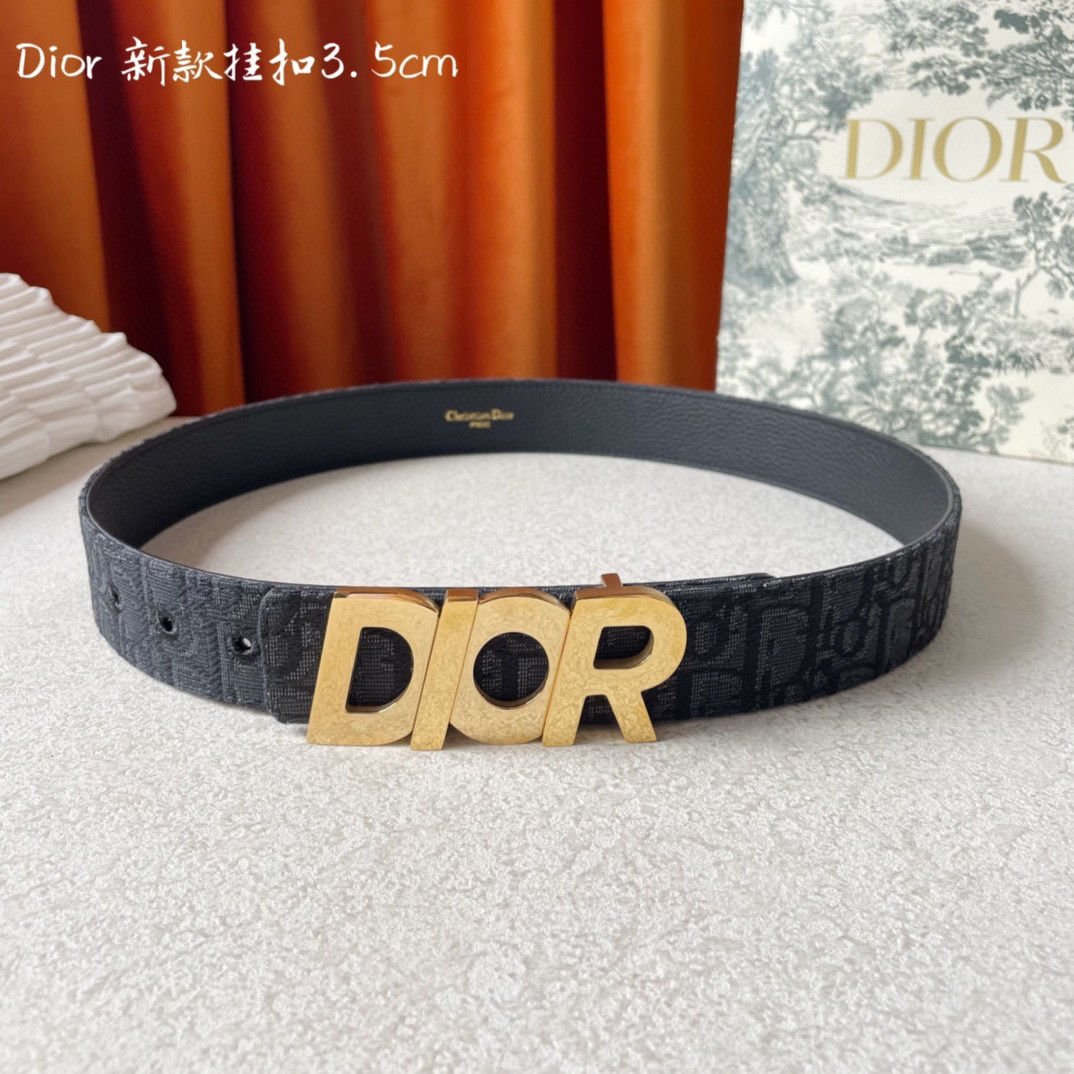 【King女王代購】DIOR 迪奧 字母刺繡男腰帶2022新款個性潮流休閑時尚皮帶男士