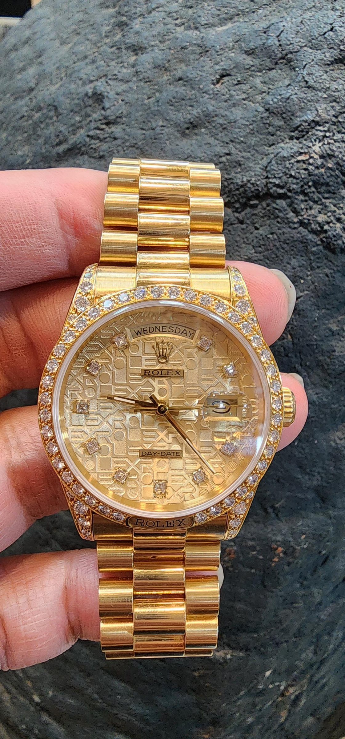 勞力士 rolex 18388 18k 原廠 電腦紀念面 金錶 全原裝