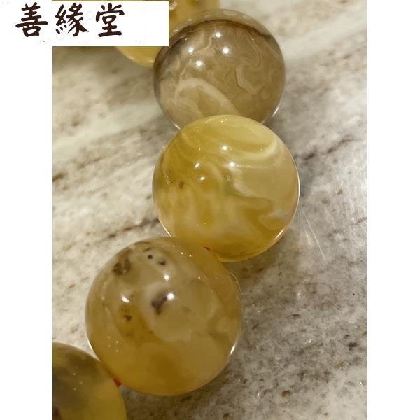 玉到好物��天然俄料15.5mm俄料白蜜爆花琥珀蜜蠟手串~善緣堂