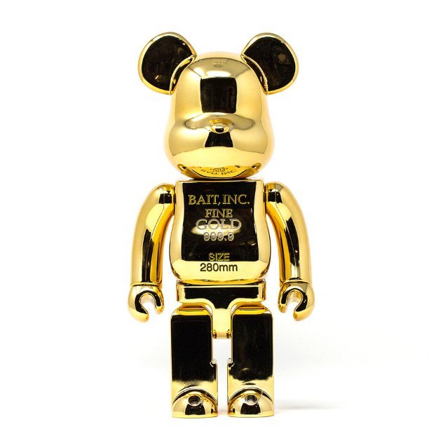 BEETLE BE@RBRICK BAIT GOLD BAR BEARBRICK 金色庫柏力克熊金磚鍍金400 