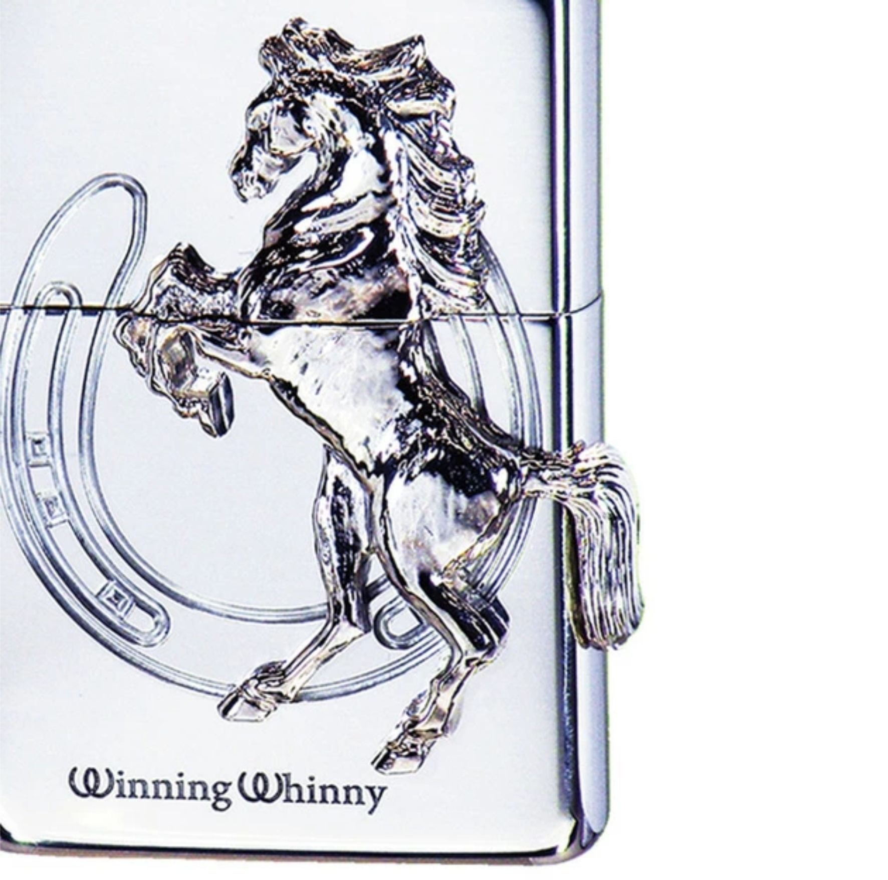 ONE*$1~日系*ZIPPO*Sterling Silver『馬蹄-925純銀』鏡面V形刀片切割 