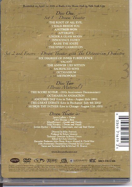 美版一區DVD~夢劇場合唱團20周年紀念巡演唱會Dream Theater - Score
