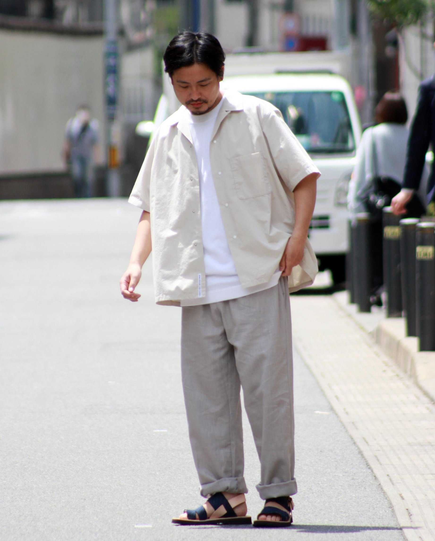 少穿近全新nanamica Open Collar Wind H/S Shirt NA(Natural) L號| Yahoo奇摩拍賣