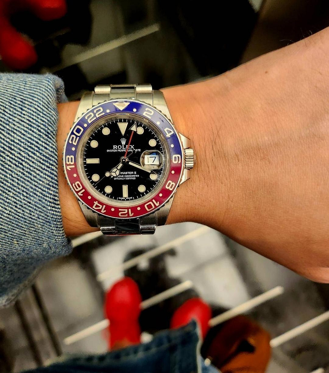 #史丹力名錶交流 ROLEX 勞力士 GMT-MASTER II 格林威治型 116719BLRO 百事 可樂圈 紅藍雙色陶瓷圈 116719 BLRO