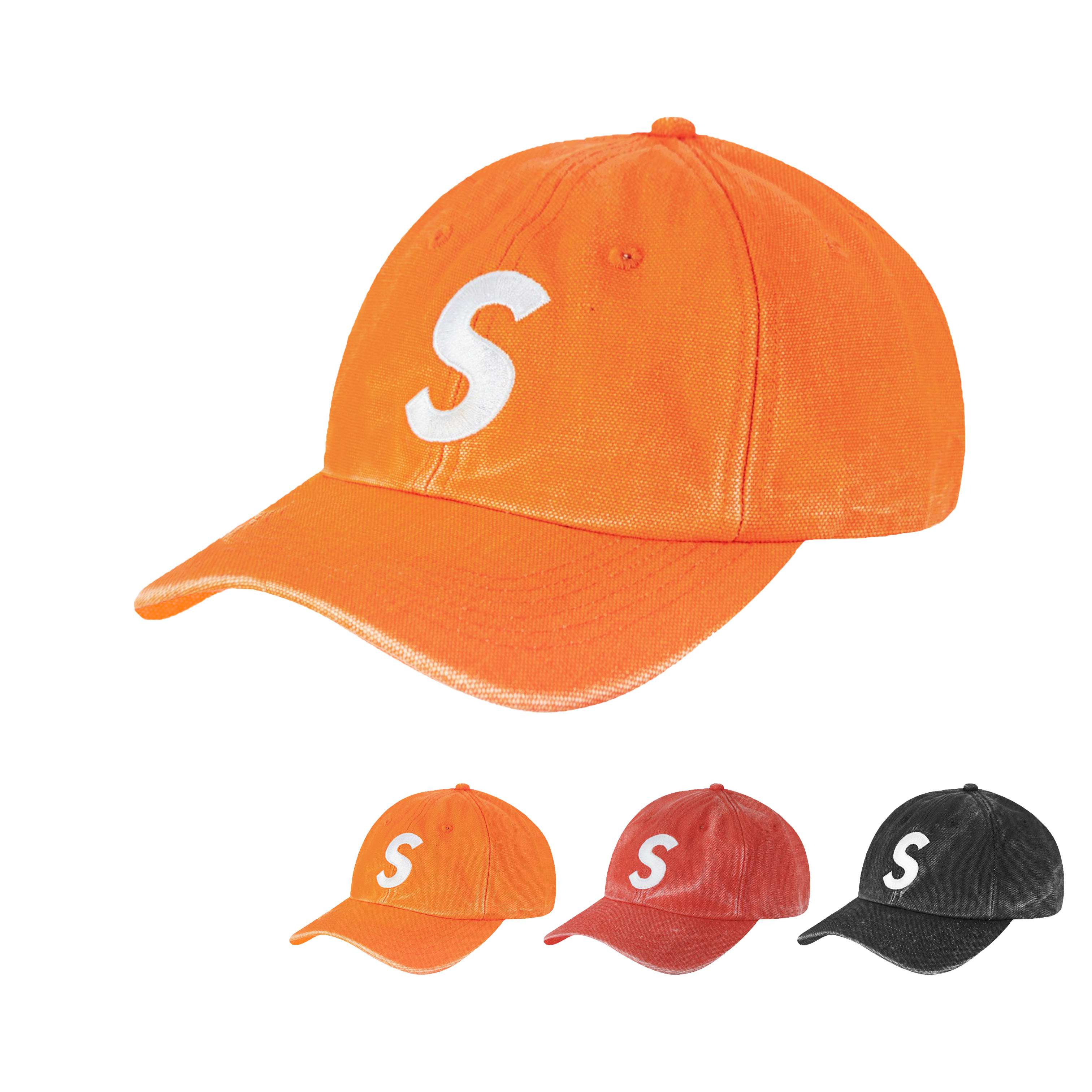 SUPREME 水洗布PIGMENT CANVAS S LOGO 6-PANEL 多色老帽⫷ScrewCap