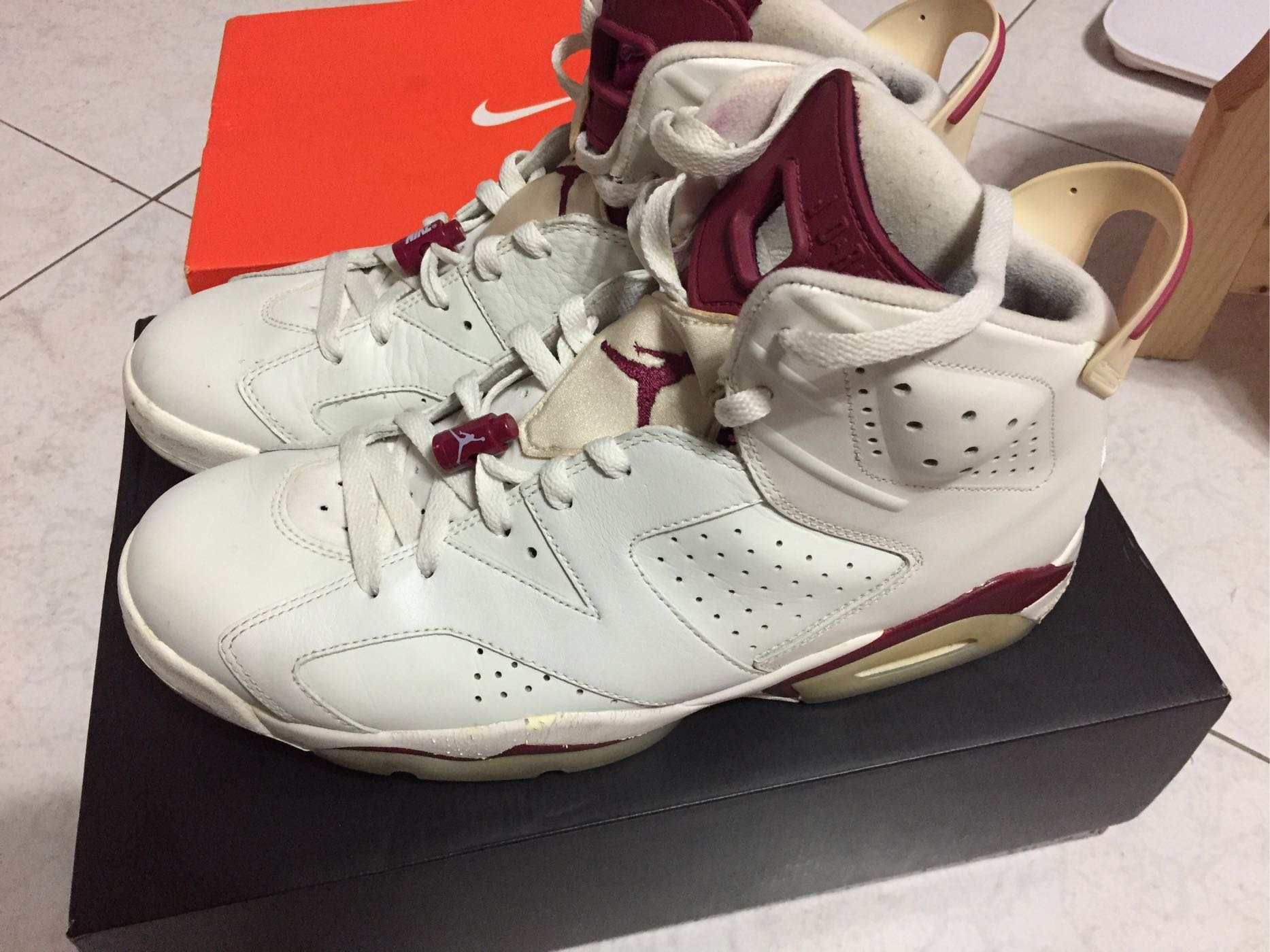 jordan 6 white maroon