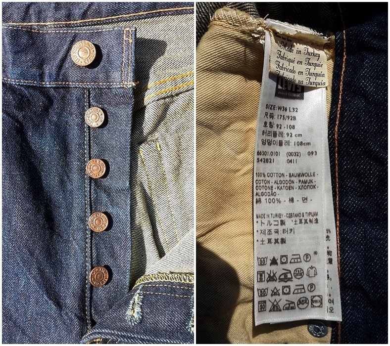 西方不敗全新歐洲版Levi's LVC 501XX 1966年Rough Rinse去漿66501Levis