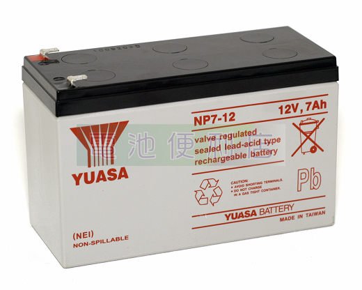 [電池便利店]台灣湯淺 YUASA NP7-12 12V 7AH 台達 飛瑞 科風 UPS不斷電系統