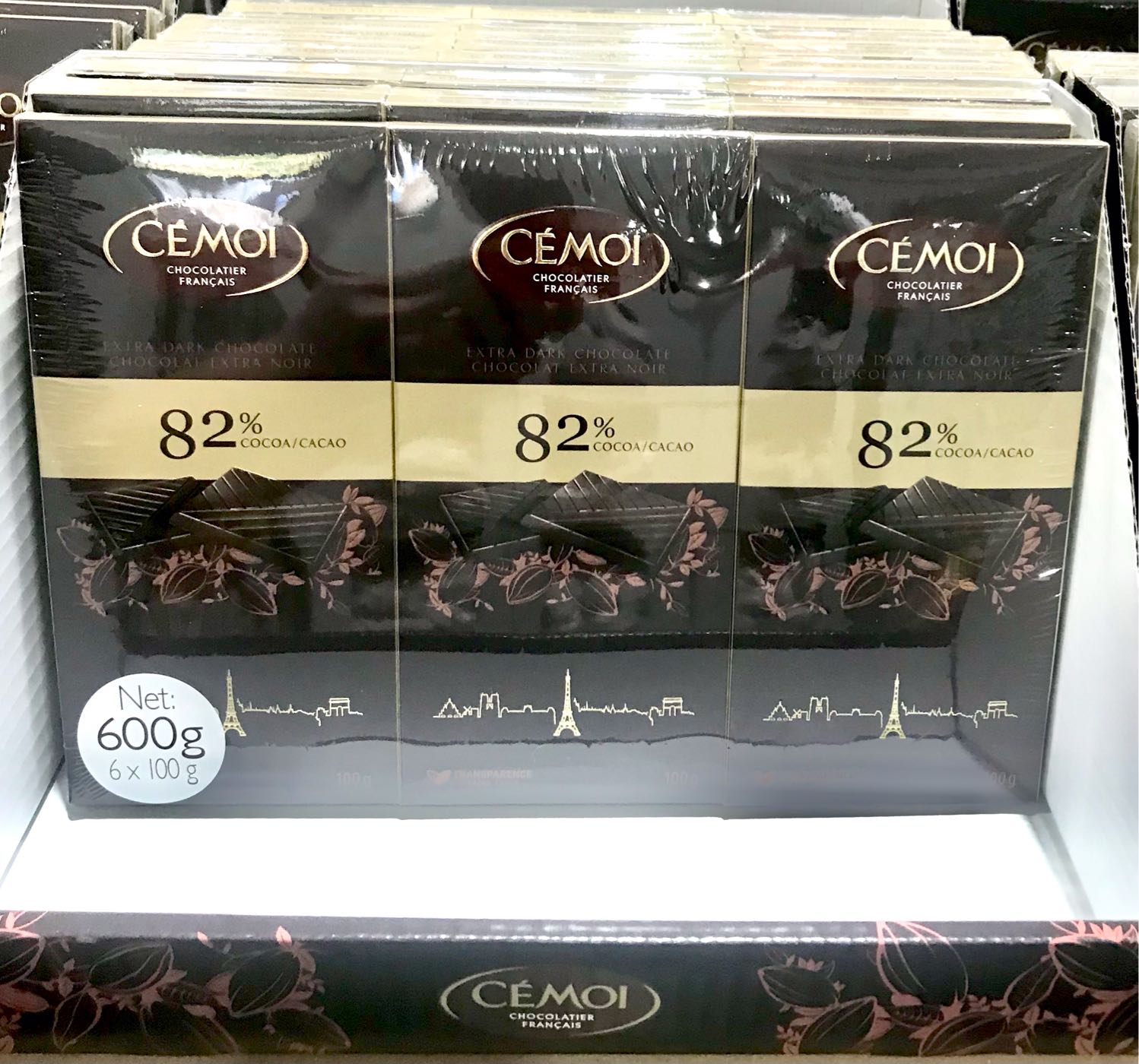 Chocolat extra noir 82 % cacao - Cémoi - 100 g