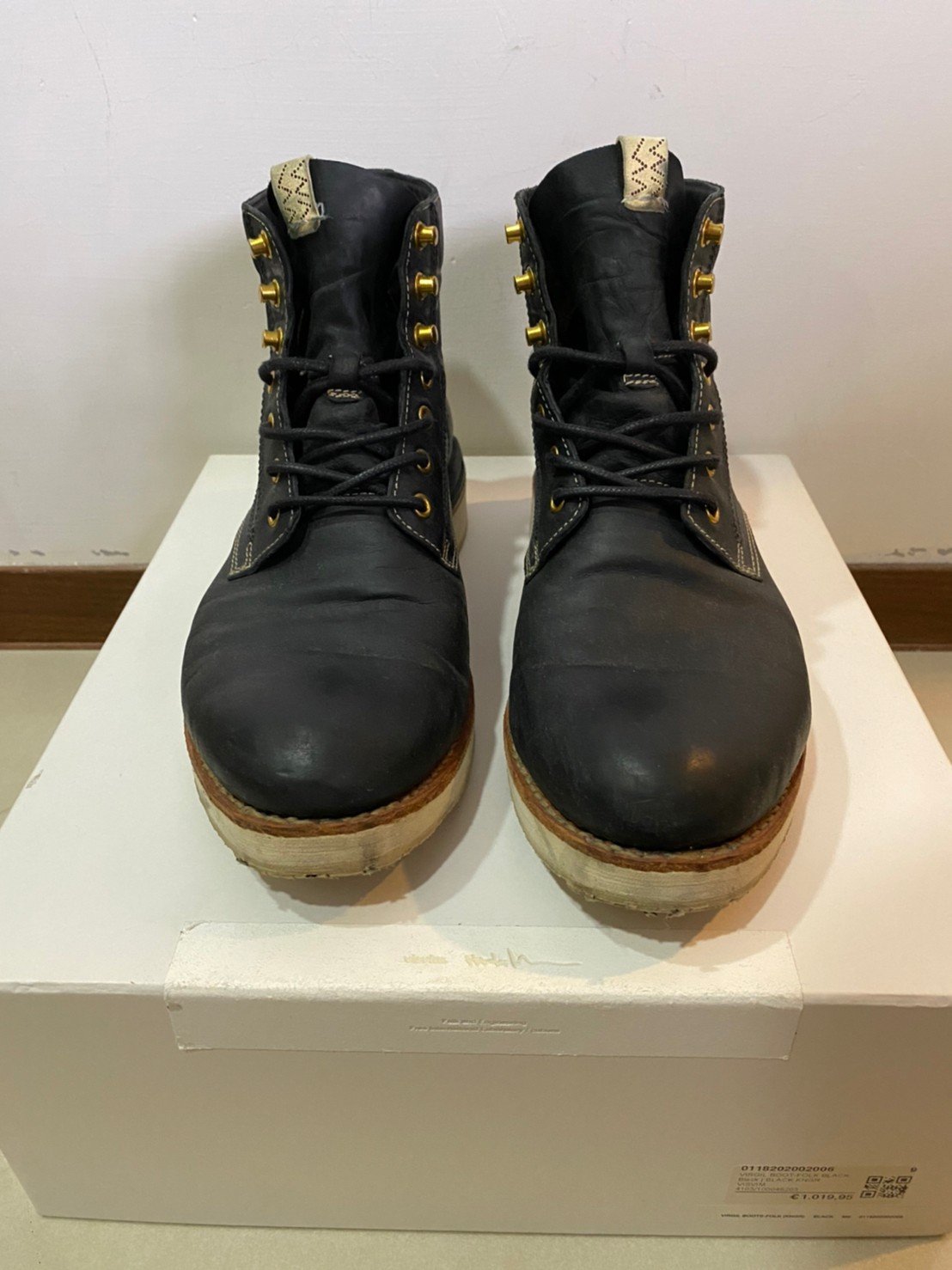 二手美品可刷卡] 18SS Visvim Virgil Boots-Folk KNGR M9 黑色袋鼠皮