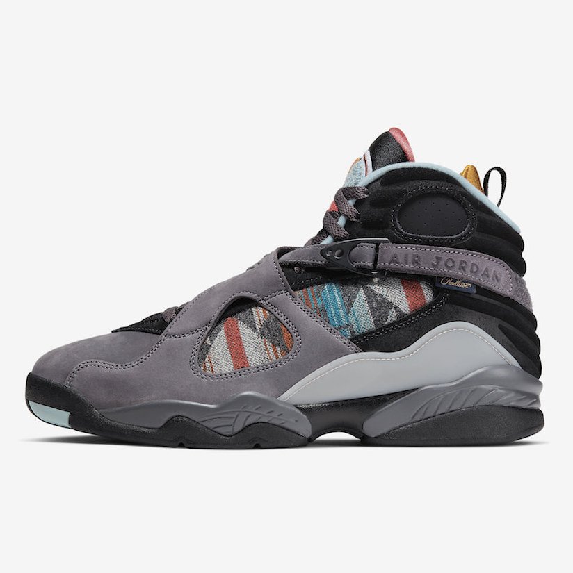 R'代購 Air Jordan 8 N7 Pendleton nike 灰黑橘紅藍 圖騰 名族風 CQ9601-001