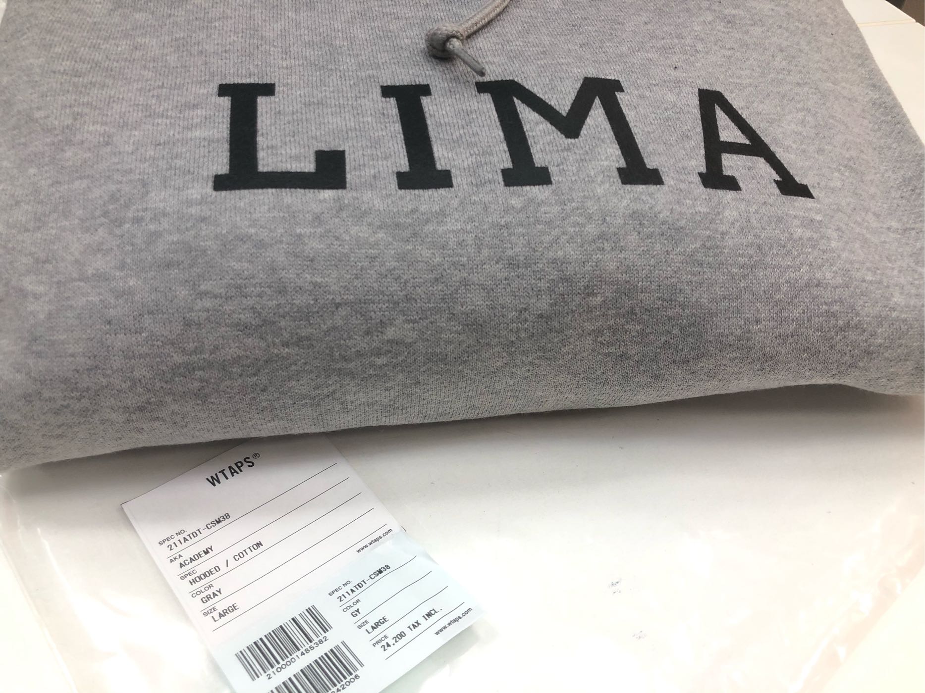 21SS Wtaps Academy Hooded Cotton 春夏最新尺寸文字帽Tee Lima