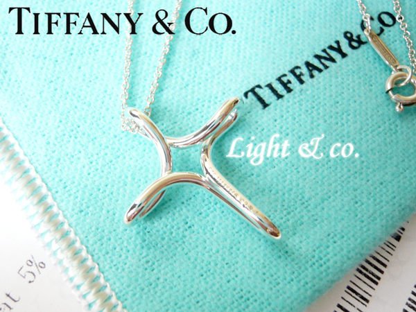 【Light &amp; co.】專櫃真品已送洗 TIFFANY &amp; CO 925純銀 新款 無限 十字架 水滴 項鍊 經典款 十字