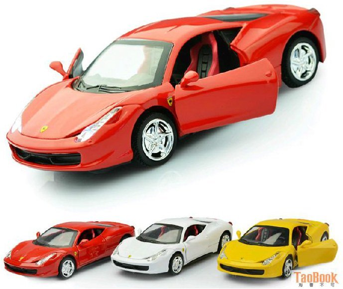 兒童合金汽車模型 原廠仿真寶馬法拉利蘭博基尼跑車 金屬男孩玩具車