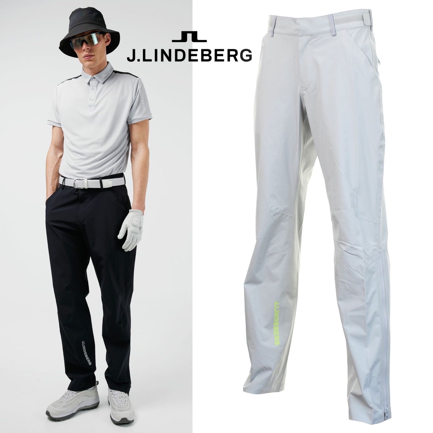 貓掌村GOLF】J.Lindeberg 男款高爾夫鏤空logo防水褲灰色| Yahoo奇摩拍賣