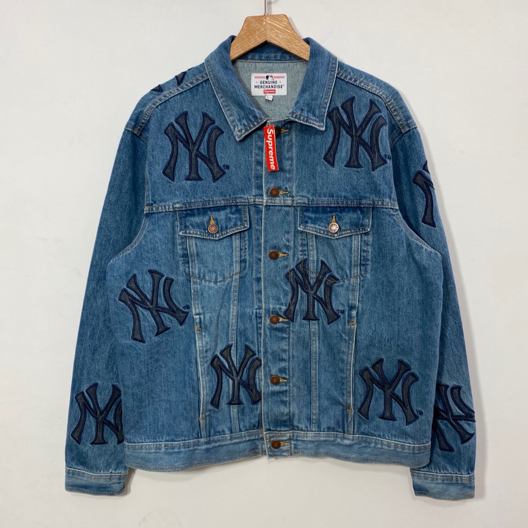 Supreme new york yankees denim trucker jacket | Yahoo奇摩拍賣