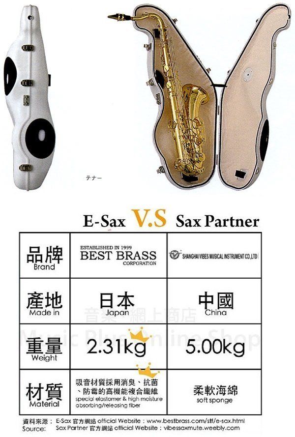 ∮愛友樂器∮ 日本【Best Brass e-Sax ES3-AS 中音薩克斯風用靜音箱】