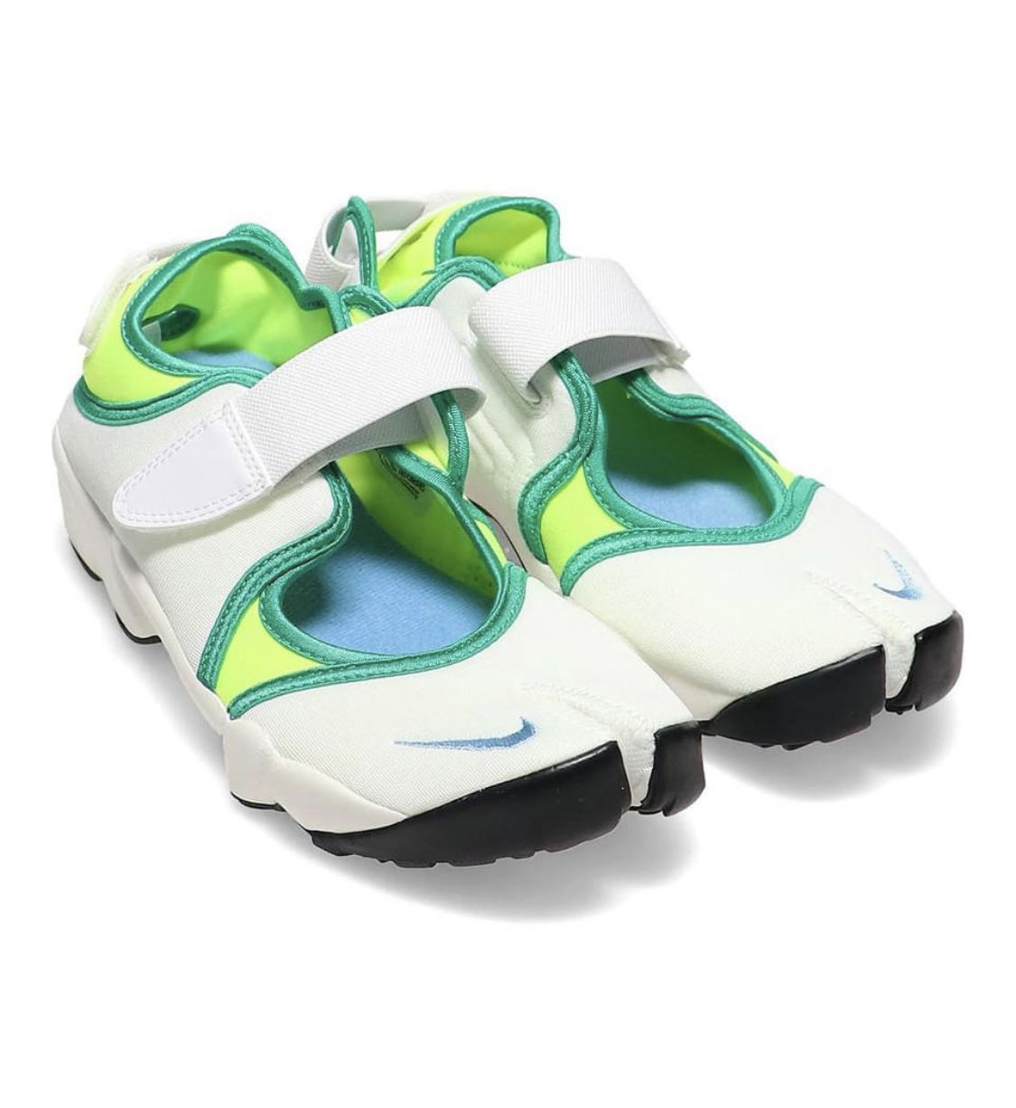 NIKE WMNS AIR RIFT 忍者鞋涼鞋白螢光綠配色dx2939-100。太陽選物社