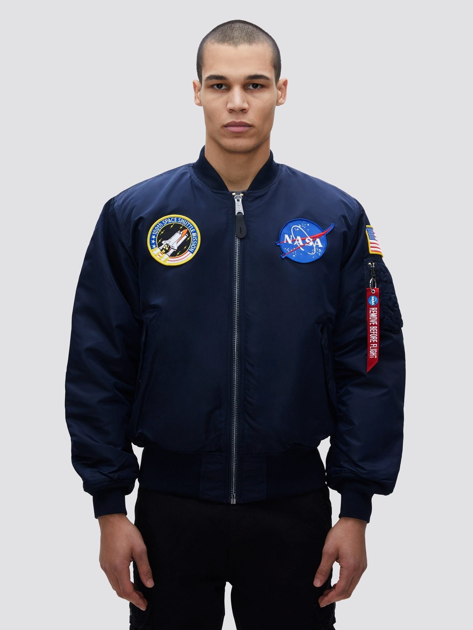 南現貨alpha industries NASA 棒球外套MA-1 飛行外套貼布太空人深藍色