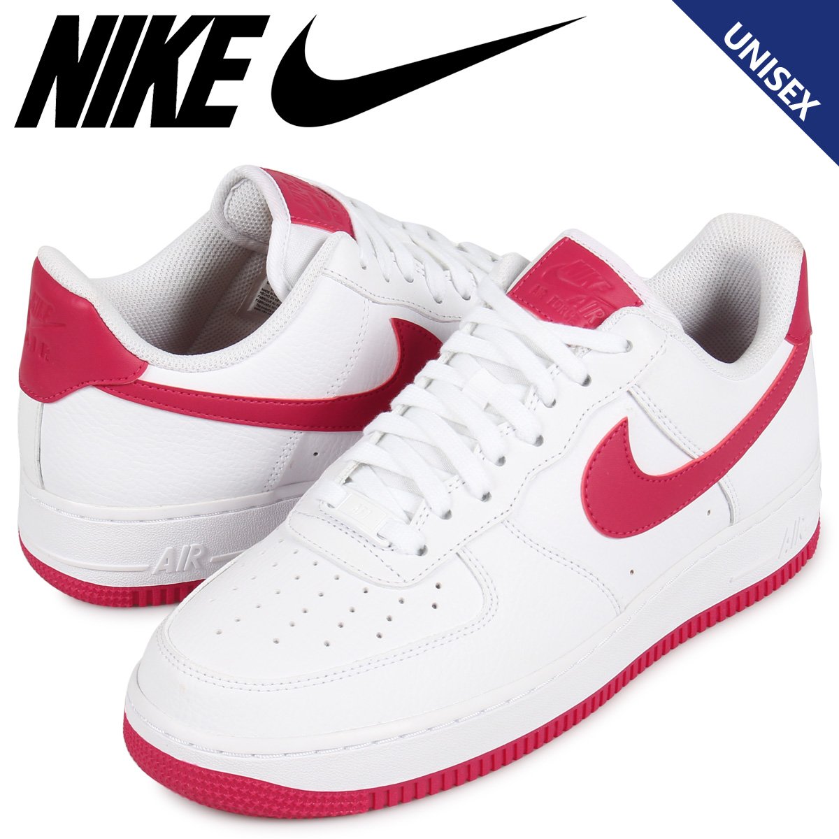 CodE= NIKE WMNS AIR FORCE 1 07 荔枝皮革籃球鞋(白桃紅)AH0287-107