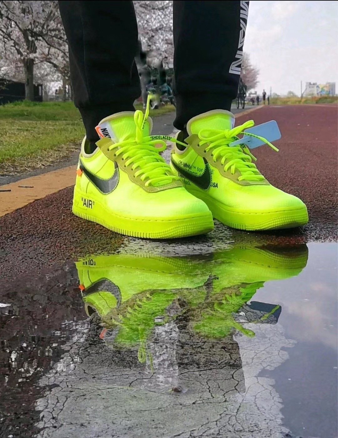 NIKE x OFF-WHITE Air Force 1 Part 2 Volt THE TEN 聯名螢光綠運動鞋| Yahoo奇摩拍賣