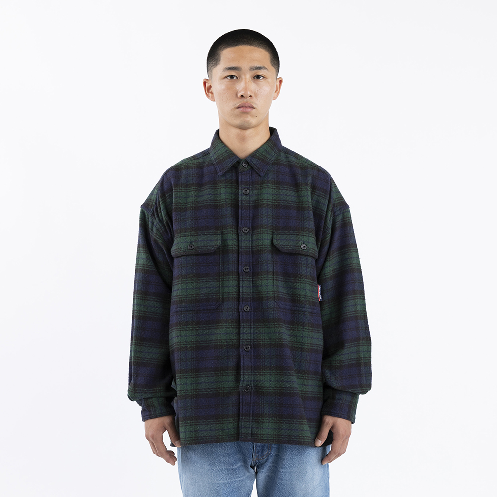 日貨代購CITY】2020AW DESCENDANT VANING CHECK LS SHIRT 格紋襯衫綠