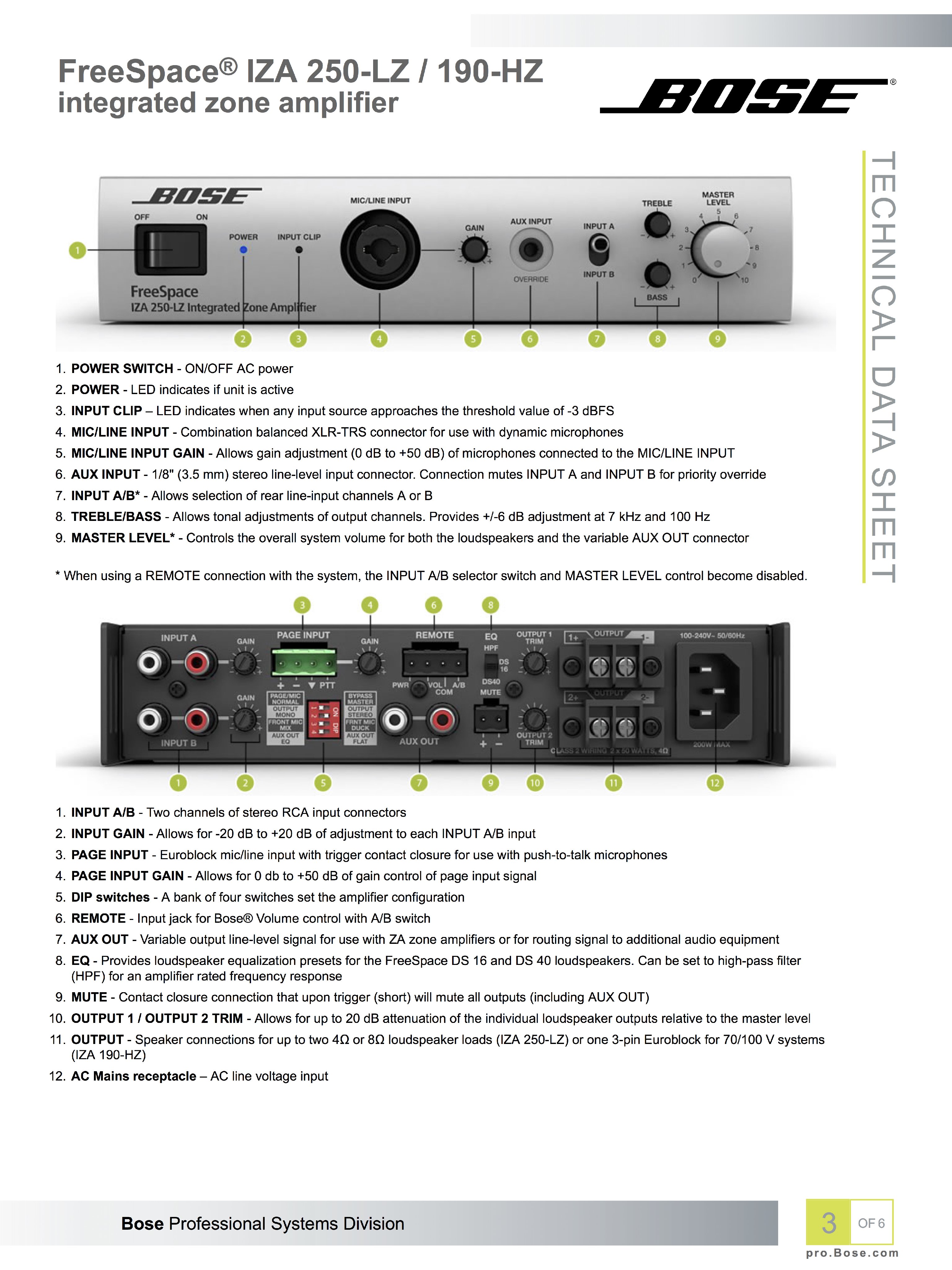 ○○[2] BOSE FreeSpace IZA 250-LZ ZA-250IZI 現状品 動作未確認 ２点