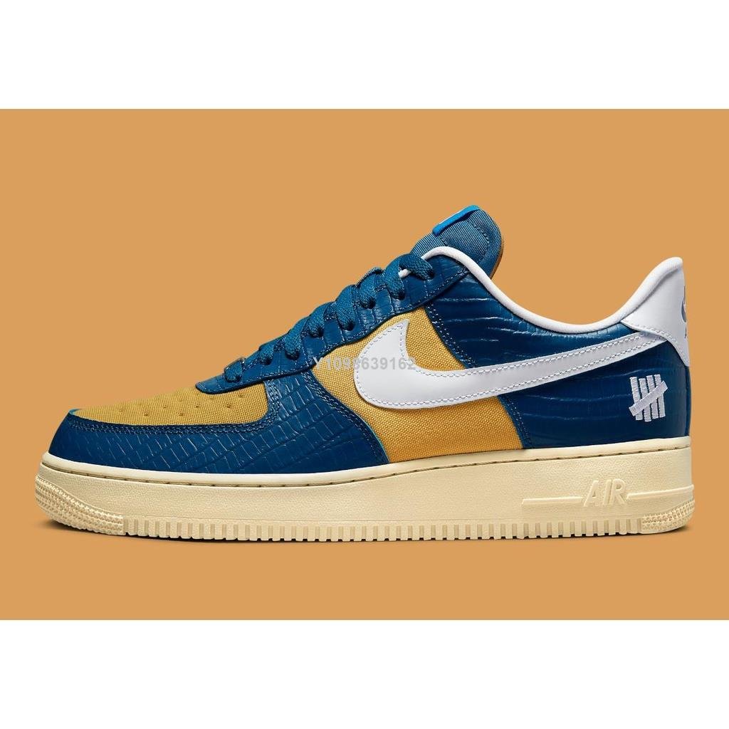 代購】NIKE UNDEFEATED AIR FORCE 1 LOW SP黃藍蛇皮低幫休閒滑板鞋