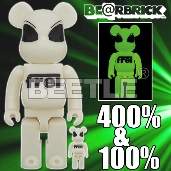 BEETLE BE@RBRICK in FREI ALIENS COLLECTION 夜光外星人100 400