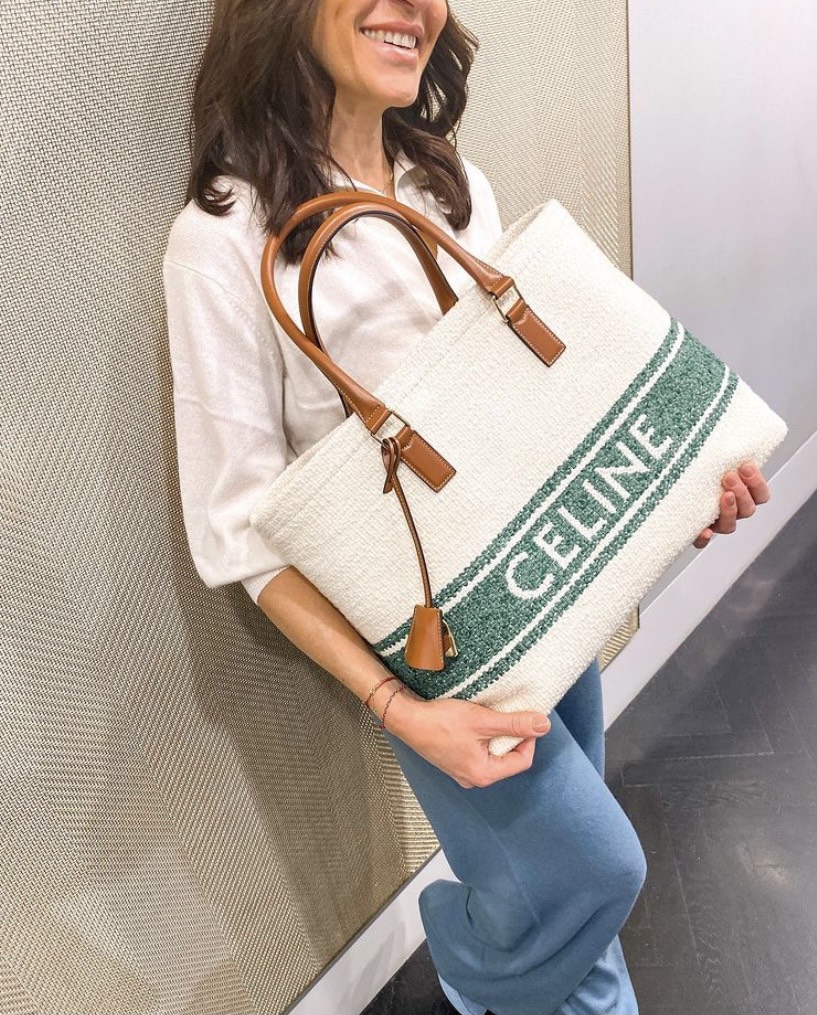 CELINE 190062 Horizontal Cabas Logo Tote Bag Shoulder Bag Canvas