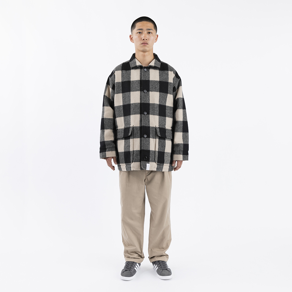 日貨代購CITY】2020AW DESCENDANT RAG MELTON JACKET 格紋毛呢鋪棉外套