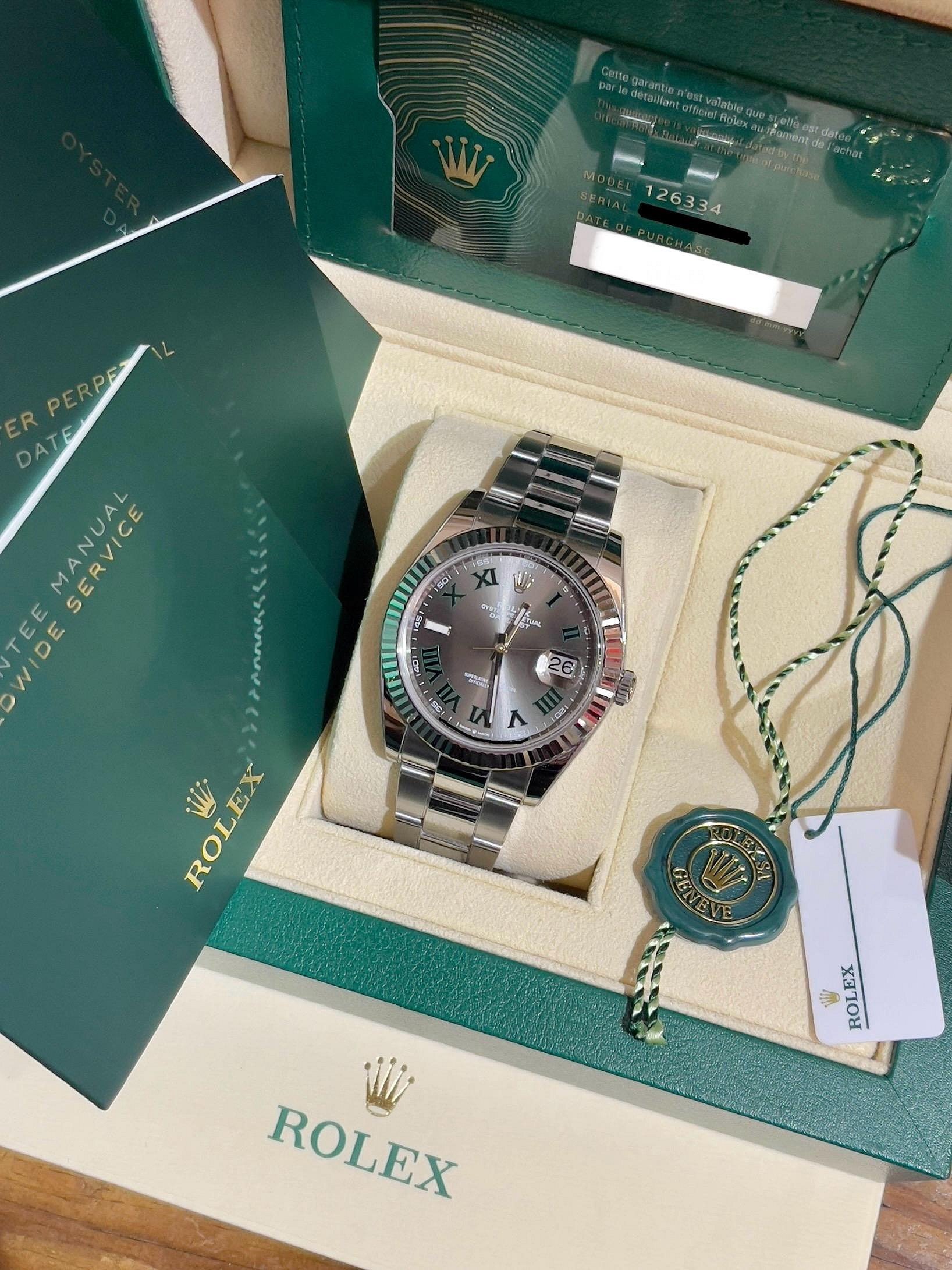 Rolex 勞力士 126334 41mmDJ 綠羅馬 2021 極新品 已貼膜 台灣公司貨