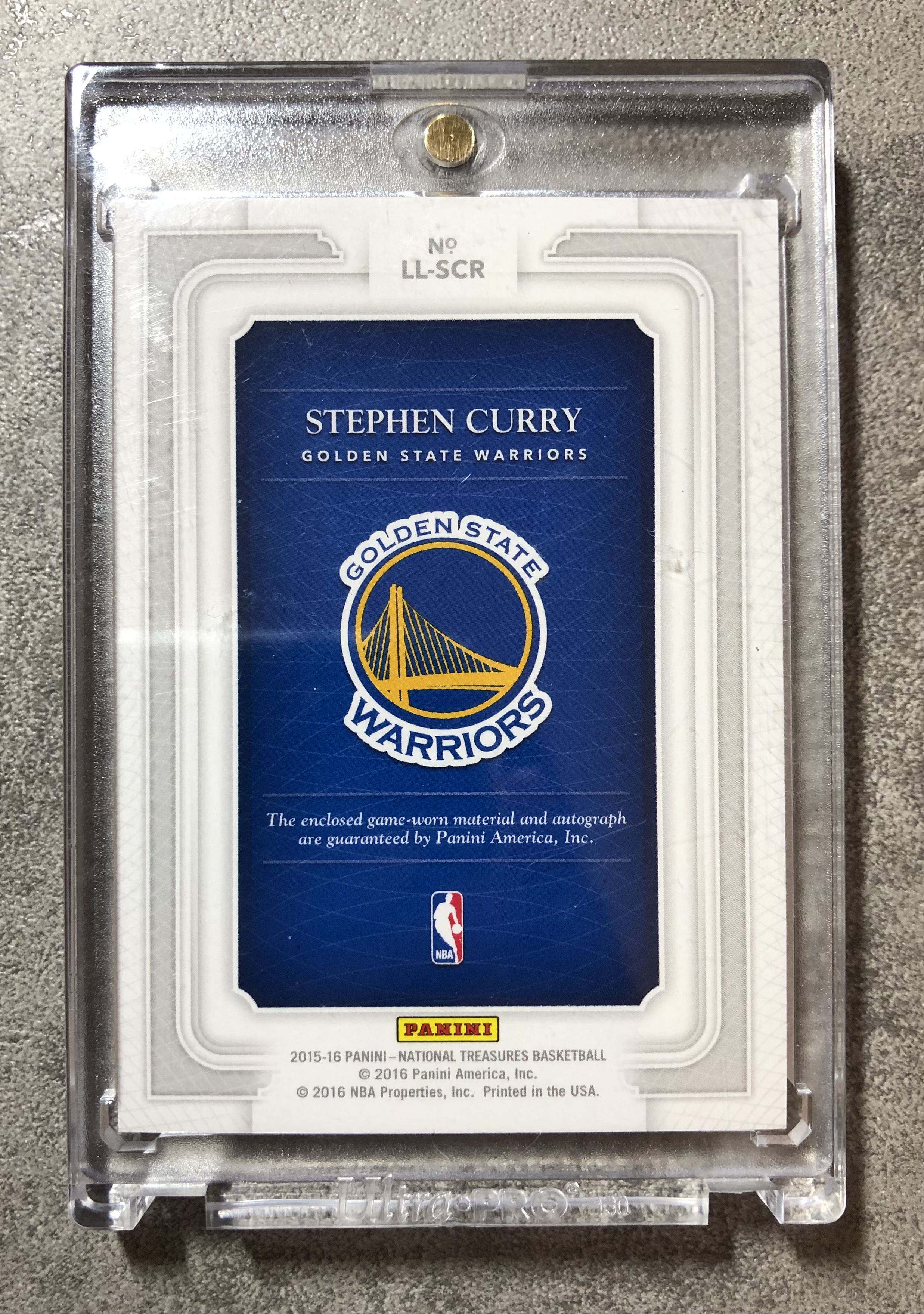 2015-16 National Treasures Stephen Curry Legacies 限量球衣簽名卡球