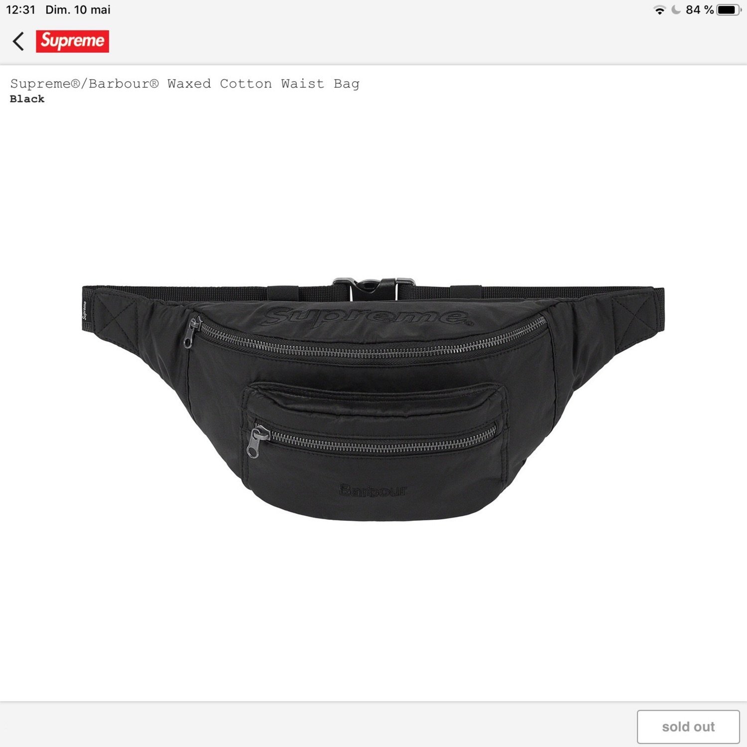 K.F.M 】Supreme Barbour Waxed Cotton Waist Bag 英國皇家品牌聯名