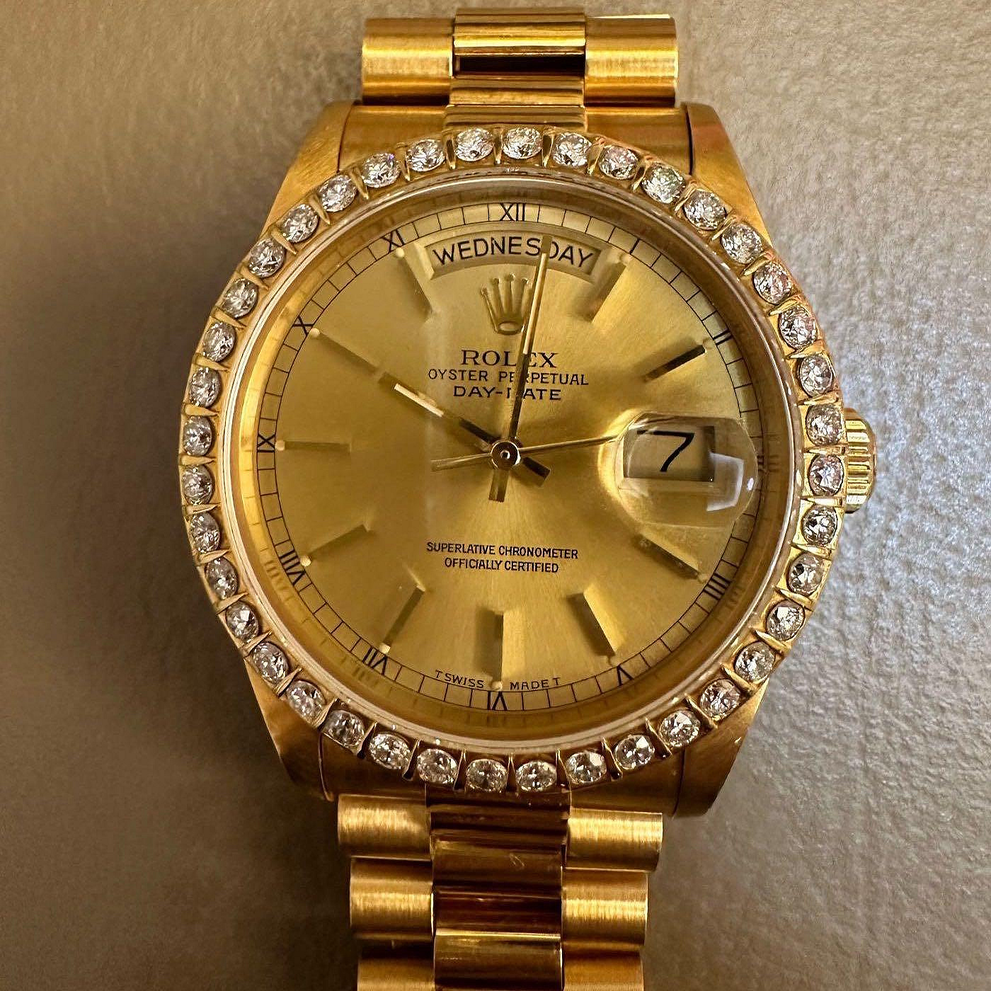 鋼鐵錶棧ROLEX18238 18038 1803適用/稀有早期的5分鑽圈（後鑲鑽圈）早期的做工就是美