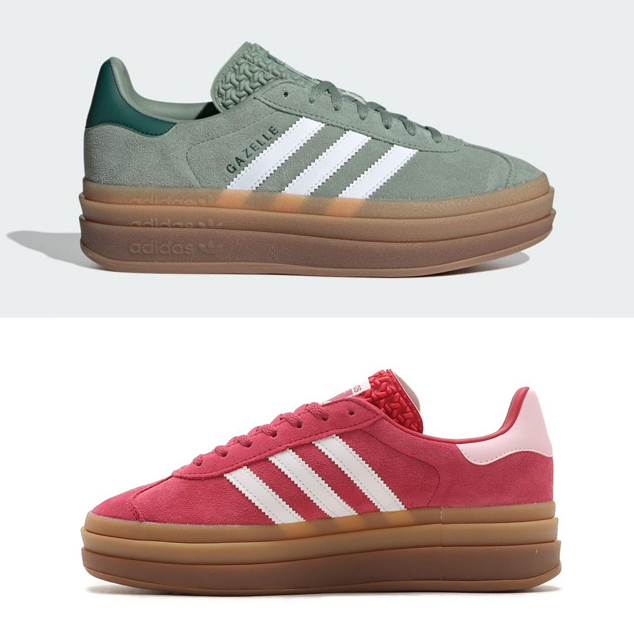 Luxury】LISA同款ADIDAS GAZELLE BOLD W GREEN 莫藍藍迪綠ID6998 粉生