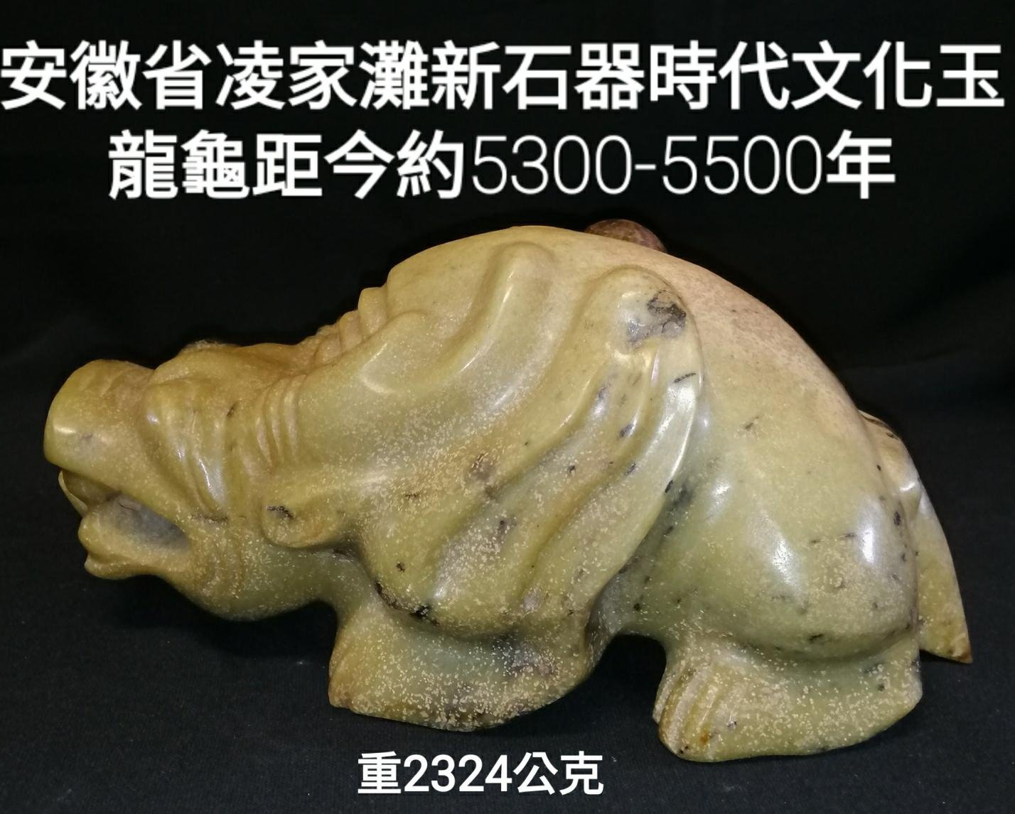 安徽省凌家灘新石器時代文化細磨圓雕玉龍龜，距今約5300-5500年，早於