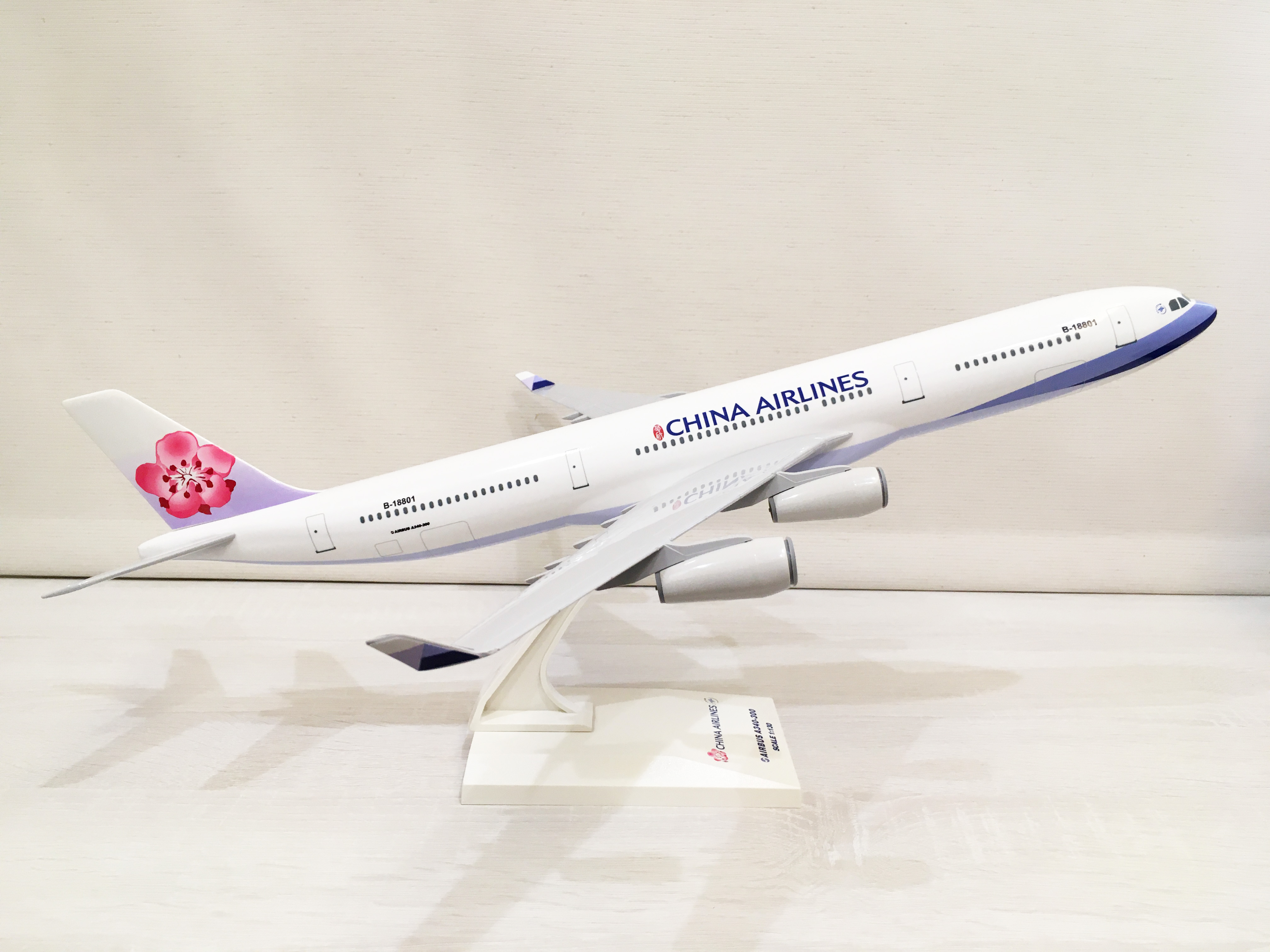 中華航空飛機模型空中巴士Airbus A340-300 民航機客機標準塗裝1/130