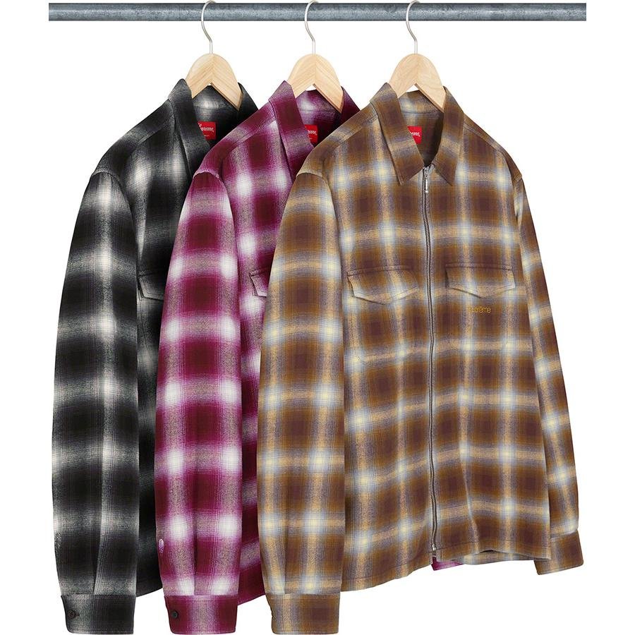 紐約范特西】預購SUPREME FW22 Shadow Plaid Flannel Zip Up Shirt