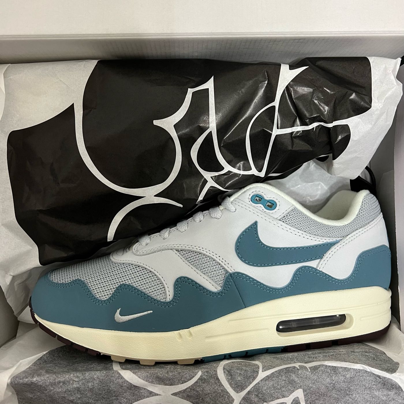 Patta x Nike Air Max 1 “Aqua Noise” 藍色特殊鞋盒附手鍊US10 | Yahoo