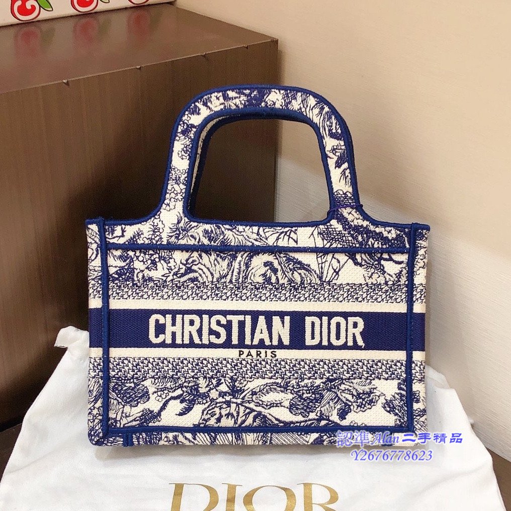 Christian Dior トロッター トートバッグ A4可 CD ネイビー-