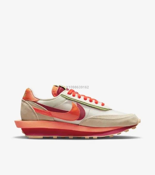 代購】Sacai x Nike LVD Waffle Daybreak 米白橙白橘透氣運動慢跑鞋