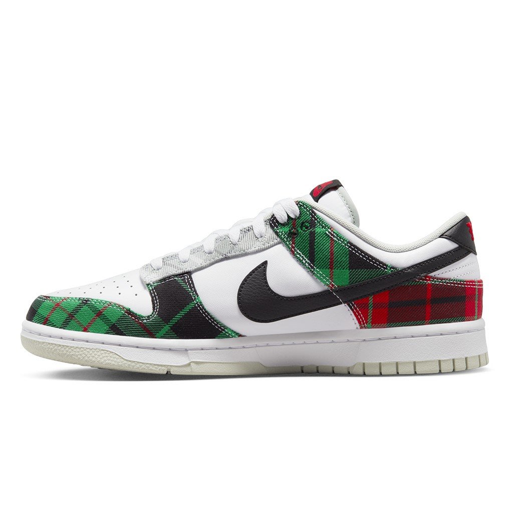 A-KAY0】NIKE DUNK LOW RETRO PRM TARTAN PLAID 白綠紅【DV0827-100