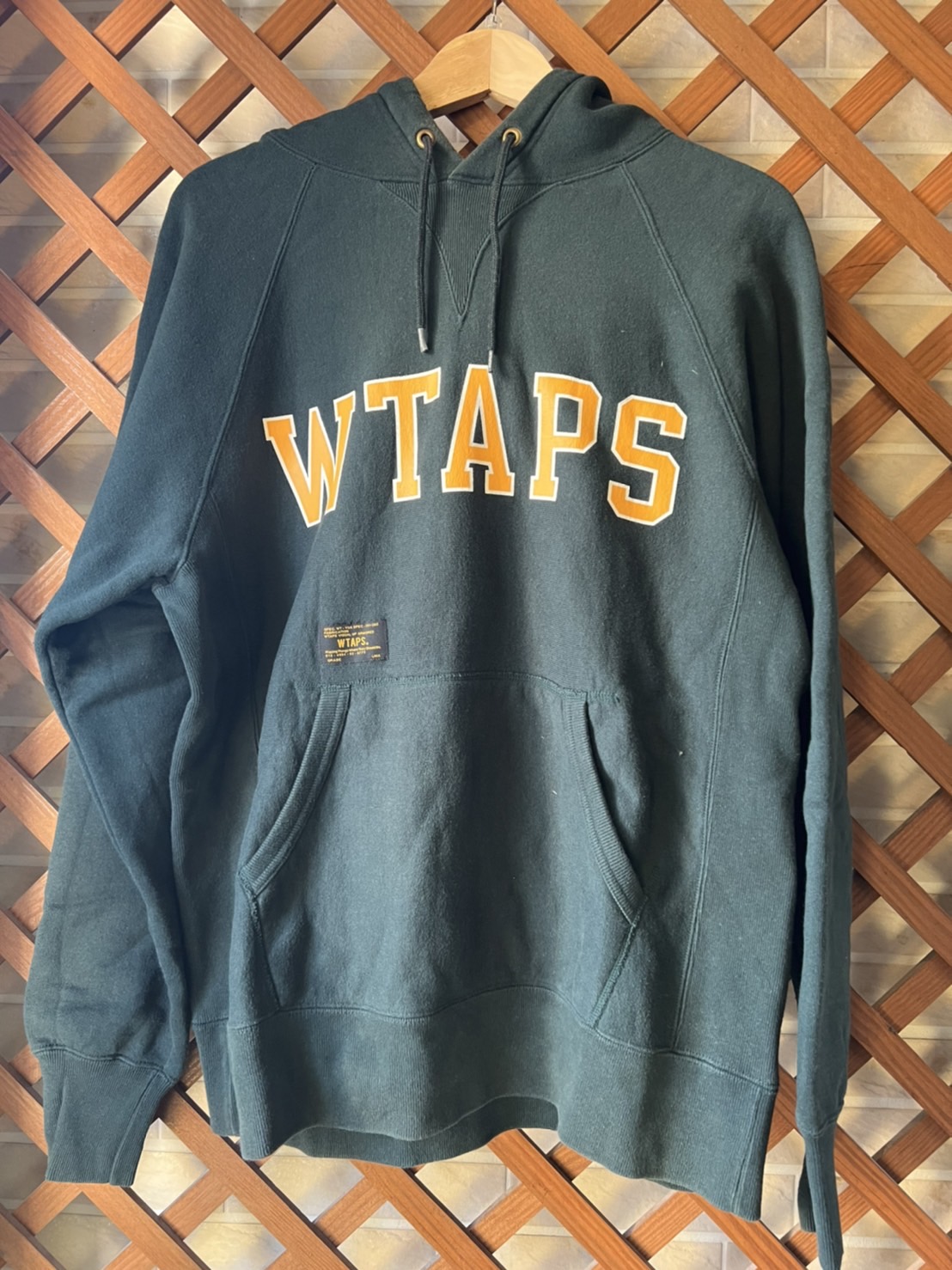 Wtaps 15ss Design Hoody Sweater Cotton 連帽Tee 大學字體深綠