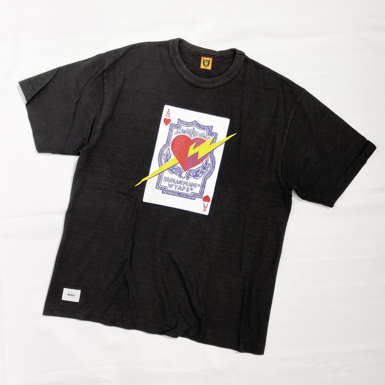 RTG】HUMAN MADE X WTAPS T-SHIRT 短T 黑色撲克牌ACE 閃電聯名經典XL